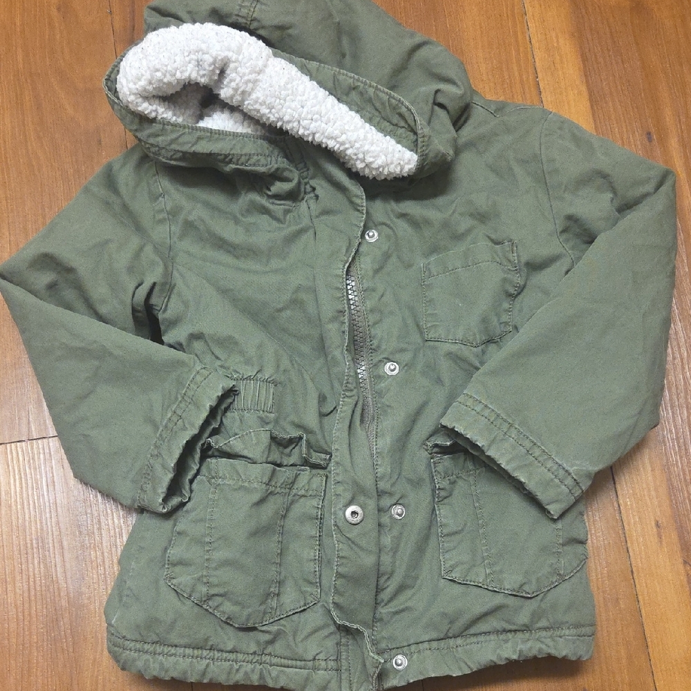 Cat & Jack Olive Hooded Puffer Jacket